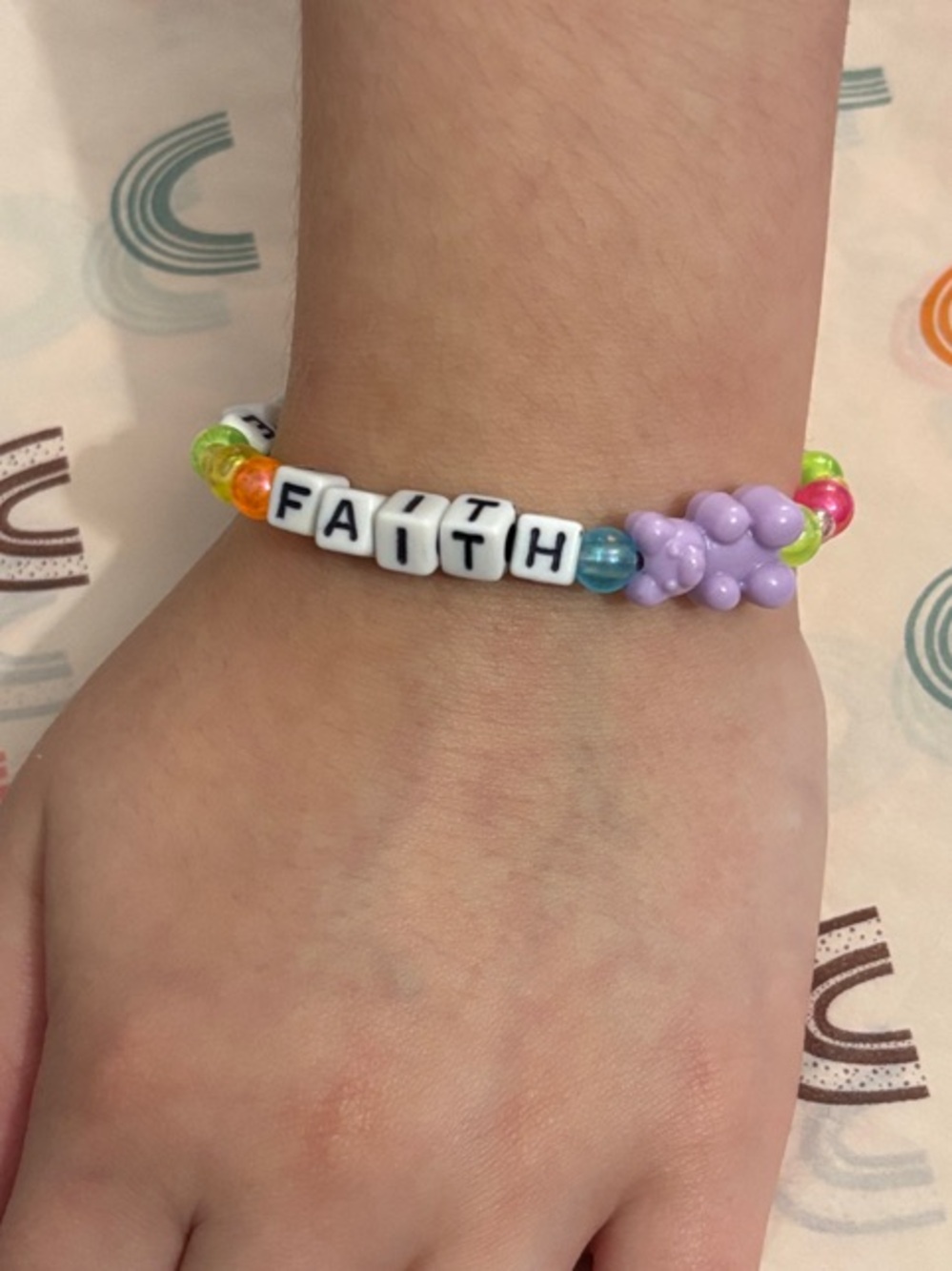 Kids Faith and Hope Bead Bracelet - Multicolor